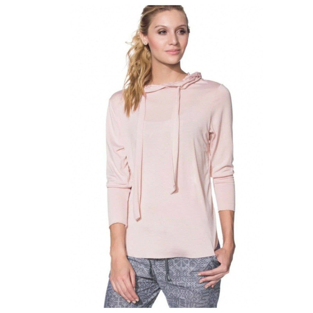 Maaji Activewear Light Pink Waves of Roses Sports Hoodie Hooded Pullover
